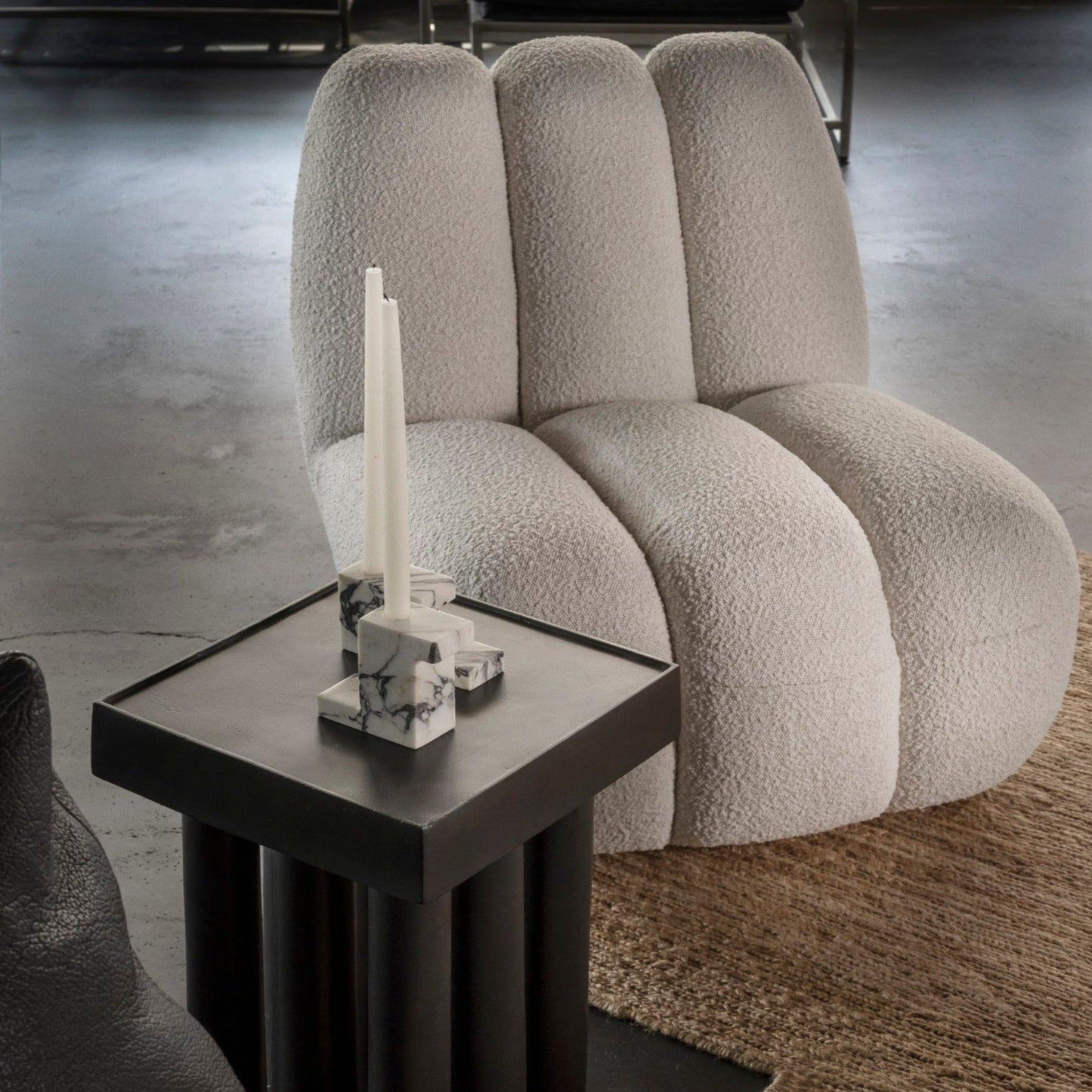 Brick Candle Holder, Tall - Calacatta