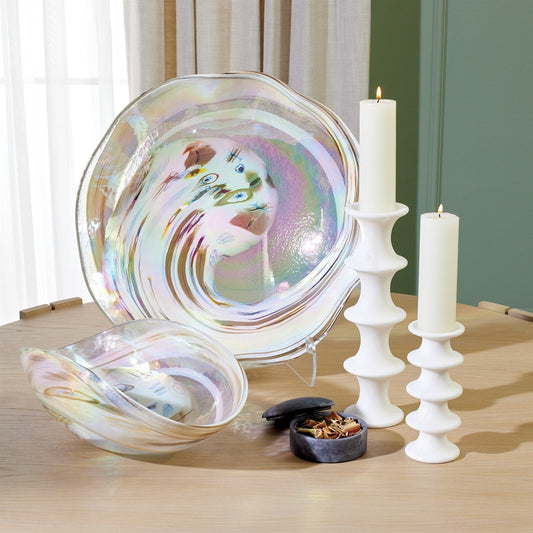 Ridge Candlestick - White
